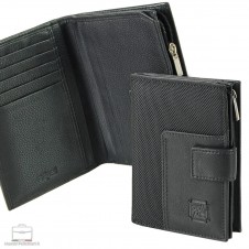 Damen Portmonee mit reißverschlussfach leder und Technylon Schwarz Damen Portmonee mit reißverschlussfach leder und Technylon Schwarz