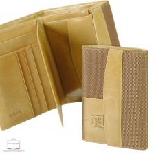 Portafoglio donna tessuto-pelle pattina e portamonete Beige Portafoglio donna tessuto-pelle pattina e portamonete Beige