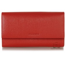 Women's wallet colorful with gusset in Red Saffiano leather