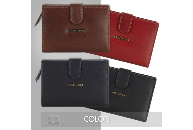 Women's leather wallet with zip "Marta" Brown/Chestnut Women's leather wallet with zip "Marta" Brown/Chestnut