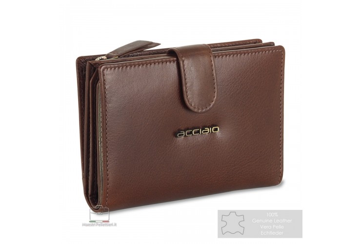 Women's leather wallet with zip "Marta" Brown/Chestnut Women's leather wallet with zip "Marta" Brown/Chestnut