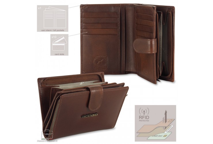 Women's leather wallet with zip "Marta" Brown/Chestnut Women's leather wallet with zip "Marta" Brown/Chestnut