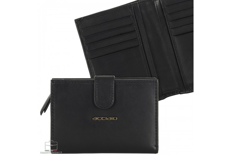 Portafoglio donna in pelle Nero Marta Portafoglio donna in pelle Nero Marta