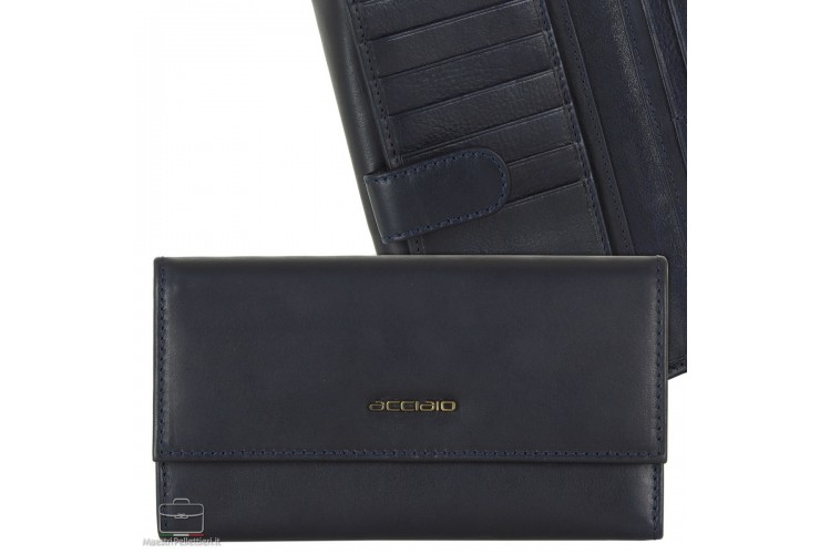 Women's leather wallet large "Annabelle" Blue Women's leather wallet large "Annabelle" Blue
