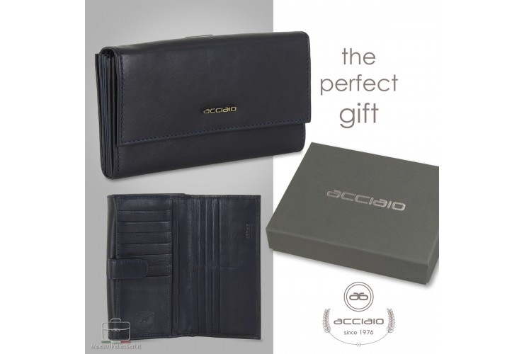 Women's leather wallet large "Annabelle" Blue Women's leather wallet large "Annabelle" Blue