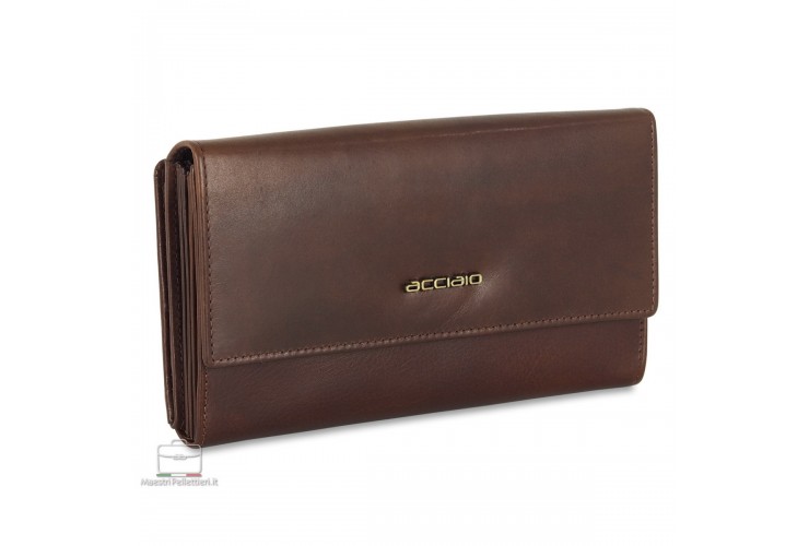 Women's leather wallet large "Annabelle" Brown/Chestnut