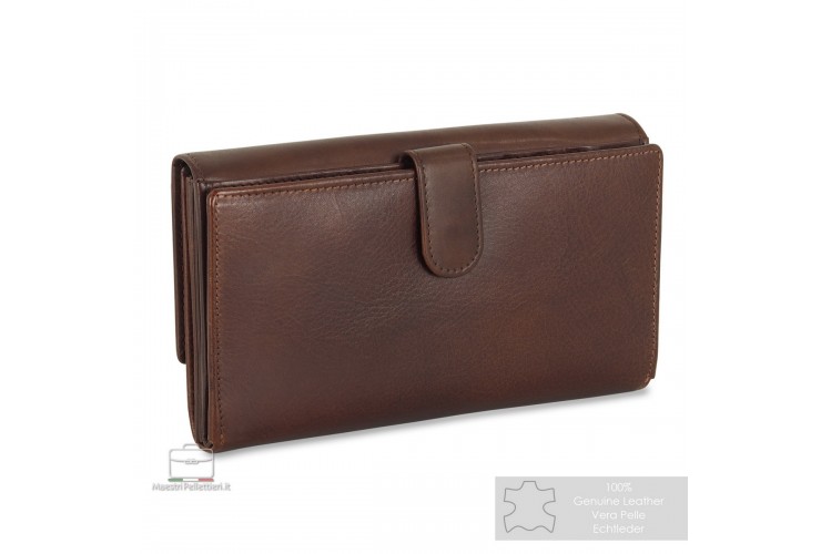 Women's leather wallet large "Annabelle" Brown/Chestnut