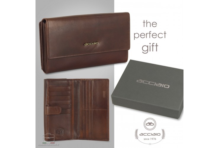 Women's leather wallet large "Annabelle" Brown/Chestnut