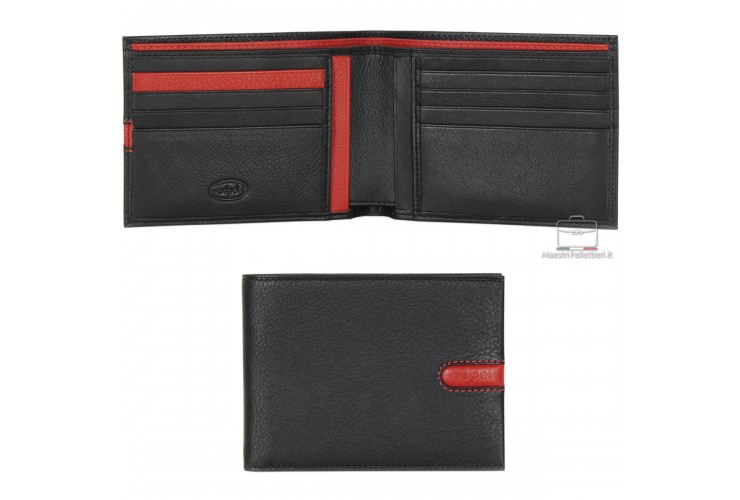 Soft man's stylish leather wallet 8cc Black