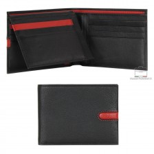 Soft man's stylish Horizontal leather wallet 11cc Black