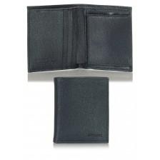 Men's mini wallet coin box 3cc in leather saffiano Blue