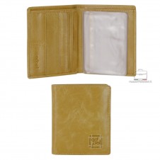 Men's small wallet full-leather multiple cards Beige/Sesame
