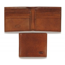Men's small pocket wallet 8 cards OUTLET Italian vegetable brown leather 
