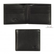 Men's small pocket wallet, 8 cards - Italian vegetable black leather 