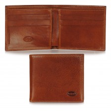Men's small pocket wallet, 6 cards - Italian vegetable Cognac/Mauileather 