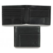 Men's leather wallet, 5 cards, with coinpocket - Italian vegetable leather Black