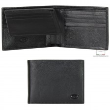 Men's leather wallet, 11 cards ID's and Flap - Italian vegetable leather Black