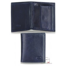 Men's mini wallet coin purse in Italian vegetable leather Blue