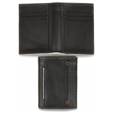 Men's breast leather wallet cards ID Brown