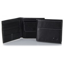 Men's leather small wallet, handy coin holder  black leather