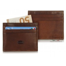 Card Sleeve slim wallet, Vegetable tanned leather Brown