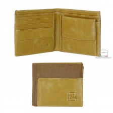 Pocket men's wallet leather-combination card coin Sesame/Taupe