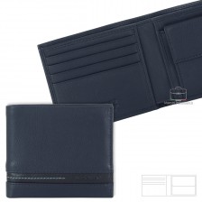 Kleine Herren-Portmonee aus Blau Leder mit Münzfach Kleine Herren-Portmonee aus Blau Leder mit Münzfach