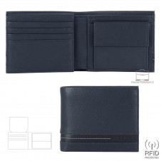 Herren Portmonee Mittelgroße aus Blau Leder mit Münzfach und Klappe Herren Portmonee Mittelgroße aus Blau Leder mit Münzfach und Klappe