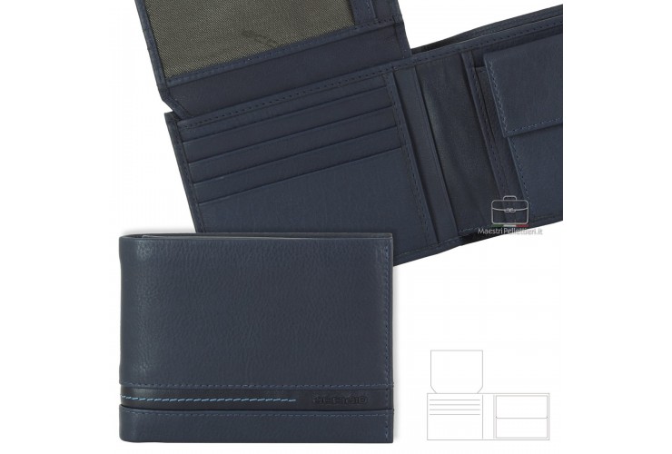 Men's classic wallet in leather Urban with coin pocket and ID Flap Men's classic wallet in leather Urban with coin pocket and ID Flap