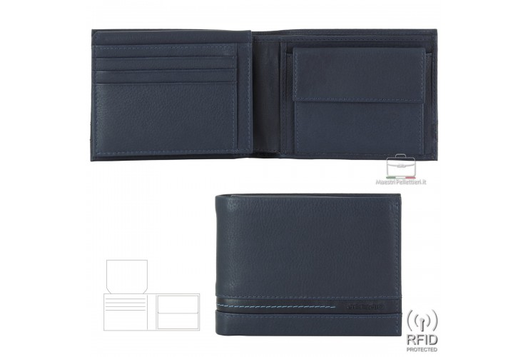 Men's classic wallet in leather Urban with coin pocket and ID Flap Men's classic wallet in leather Urban with coin pocket and ID Flap