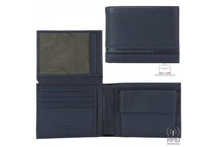 Men's classic wallet in leather Urban with coin pocket and ID Flap Men's classic wallet in leather Urban with coin pocket and ID Flap