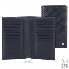 * ESAURITO * Portafoglio Verticale uomo in pelle Twist Blu, 16 carte credito Rfid * ESAURITO * Portafoglio Verticale uomo in pelle Twist Blu, 16 carte credito Rfid