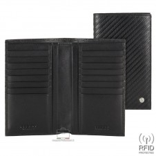 * ESAURITO * Portafoglio Verticale uomo in pelle Twist Nero, 16 carte credito Rfid * ESAURITO * Portafoglio Verticale uomo in pelle Twist Nero, 16 carte credito Rfid