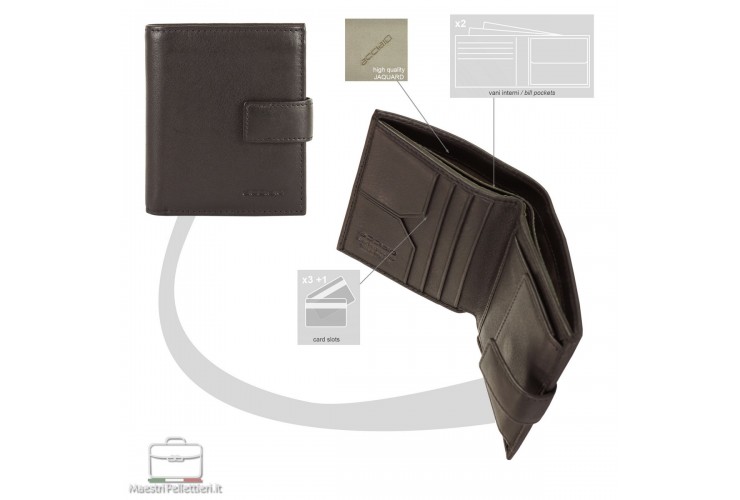 Herren kleine portemonnaie mit druckknopf und Rfid aus leder Braun Herren kleine portemonnaie mit druckknopf und Rfid aus leder Braun