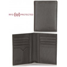 Portafoglio Anti RFID verticale da taschino in pelle Marrone Portafoglio Anti RFID verticale da taschino in pelle Marrone
