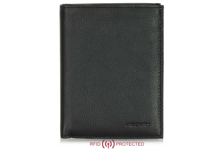 Portafoglio Anti RFID verticale da taschino in pelle Nero Portafoglio Anti RFID verticale da taschino in pelle Nero
