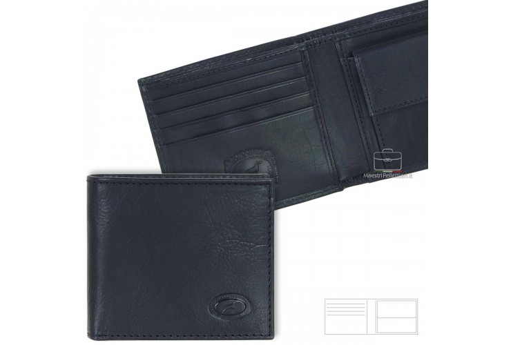 Herren Portemonnaie kleines Anti-Rfid aus Leder Blau Herren Portemonnaie kleines Anti-Rfid aus Leder Blau