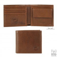 Men's wallet small anti-rfid in leather Chestnut/Brown
