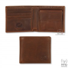 Men's wallet small anti-rfid in leather Chestnut/Brown