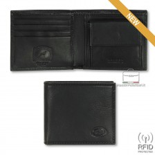 Men's wallet small anti-rfid in leather Black