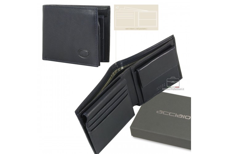 Herren Portemonnaie Anti-Rfid 8kk münzfach und Klappe aus Leder Blau Herren Portemonnaie Anti-Rfid 8kk münzfach und Klappe aus Leder Blau