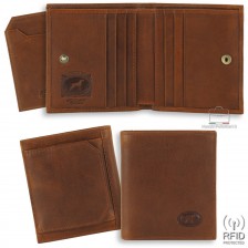 Men's pocket wallet with outside coin box Rfid leather Brown/Chestnut