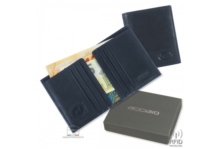 Mini Herren portemonnaie schlankes design 6 c/c Leder Blau Mini Herren portemonnaie schlankes design 6 c/c Leder Blau