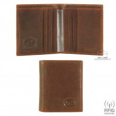 Mini Herren portemonnaie schlankes design 6 c/c Leder Kastanie