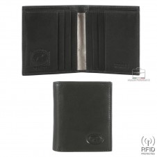Mini Herren portemonnaie schlankes design 6 c/c Leder Schwarz