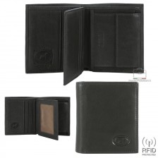 Men's leather 7 cards Black