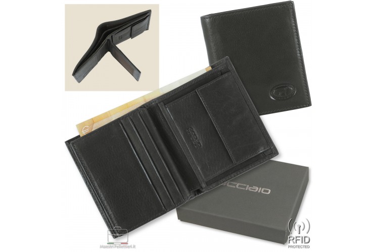 Kleine Herrenbrieftasche in schwarzer Farbe