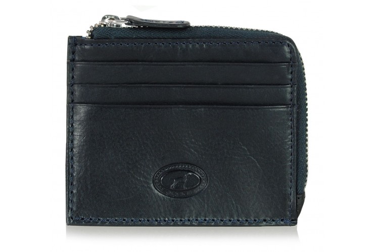 Portafoglio portacarte piatto uomo con zip in pelle Nero Portafoglio portacarte piatto uomo con zip in pelle Nero