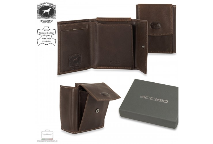 Mini Portmonee Geldbörse rfid, leder Moka/Braun