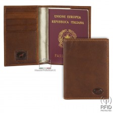 Porta Passaporto in pelle 4cc rfid Marrone/Castagno
